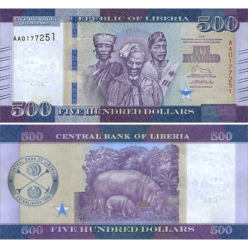 Liberia 500 Dollars 2016