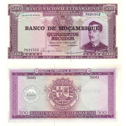 Moçambique 500 Escudos 1967 (1976)