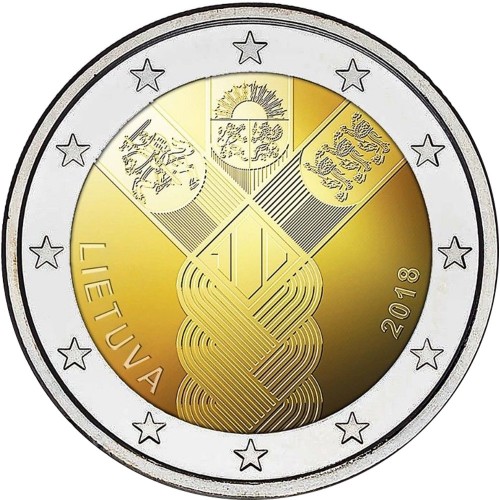 Latvia 2€ 2018 (100 Years baltic States)