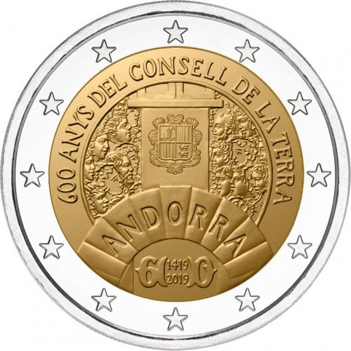Andorra 2€ 2019 600 Anos do Conselho da Terra
