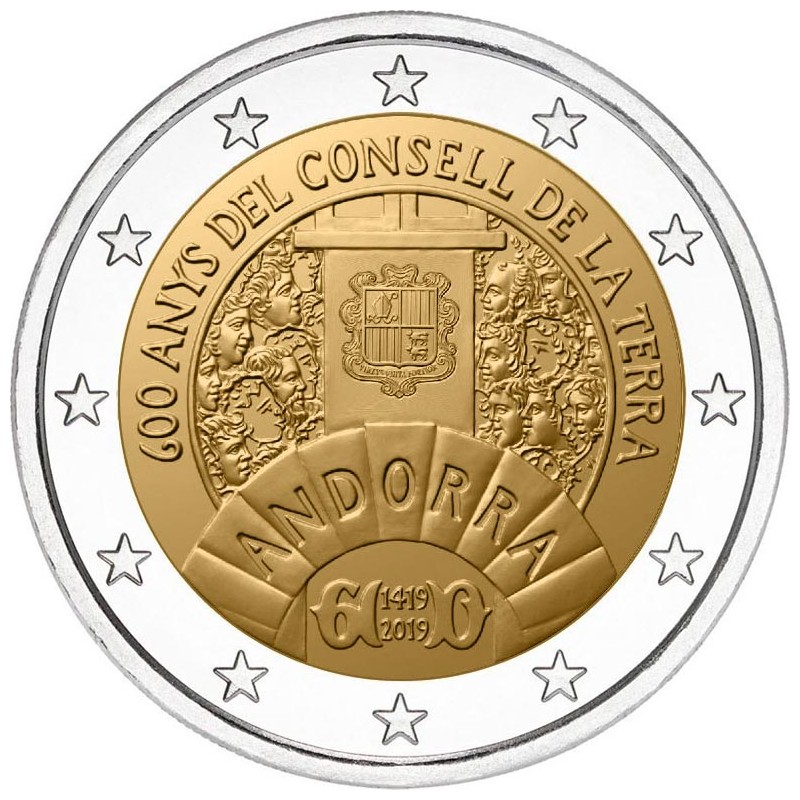 Andorra 2€ 2019, 600 Anos do Conselho da Terra