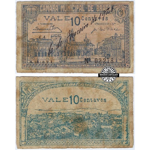 Cédula de Braga 10 Centavos