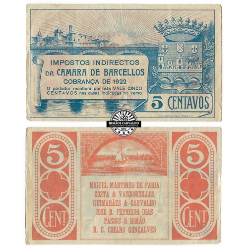 Cédula de Barcelos 5 centavos