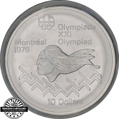 Canada 10 Dollars 1975 men's hurdles