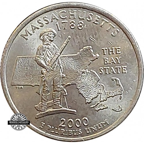 Estados Unidos Quarto de  Dólar 2000 Massachusetts D