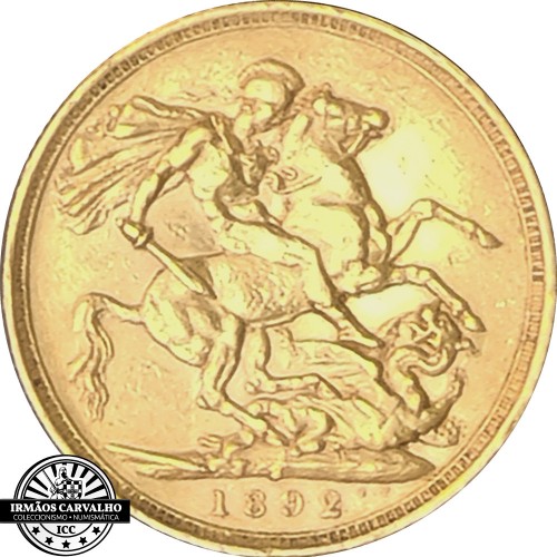 Great Britain 1892 S Gold  Sovereign Queen Victoria