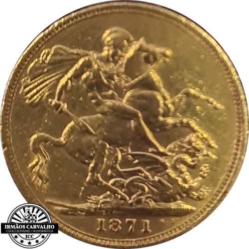 Great Britain 1871 Gold  Sovereign Queen Victoria