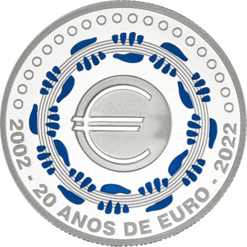 Portugal 5€  2022 20 anos de Euro (prata proof)