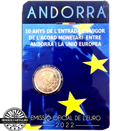 Andorra 2 Euro 2022 Acordo Monetário