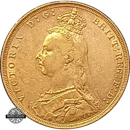 Inglaterra  Libra em ouro 1889  Rainha Victória