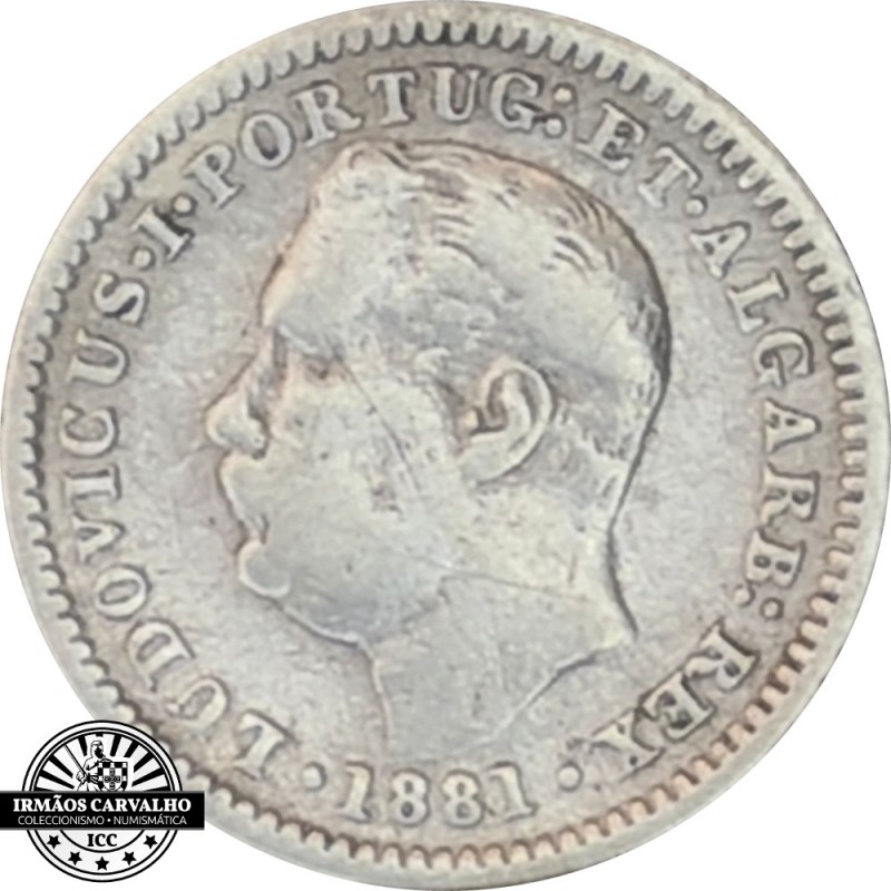 India  D. Luís I 1/8 Rupia  1881