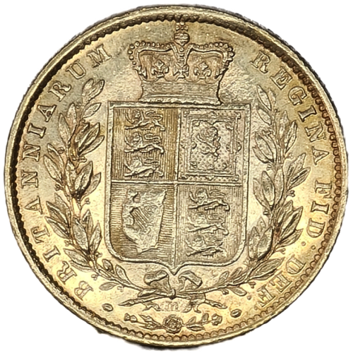 Inglaterra  Libra Brasão em ouro 1872 M Rainha Victória