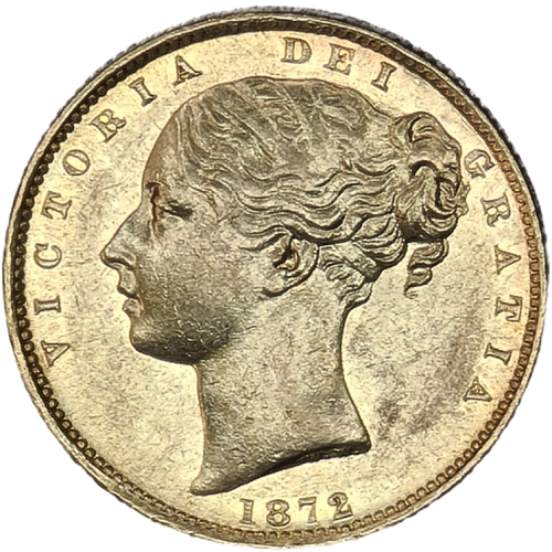 Great Britain 1872 Gold  Sovereign Queen Victoria