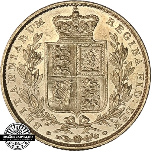 Inglaterra  Libra Brasão em ouro 1852 Rainha Victória