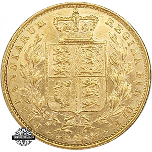 Inglaterra  Libra Brasão em ouro 1874 M Rainha Victória