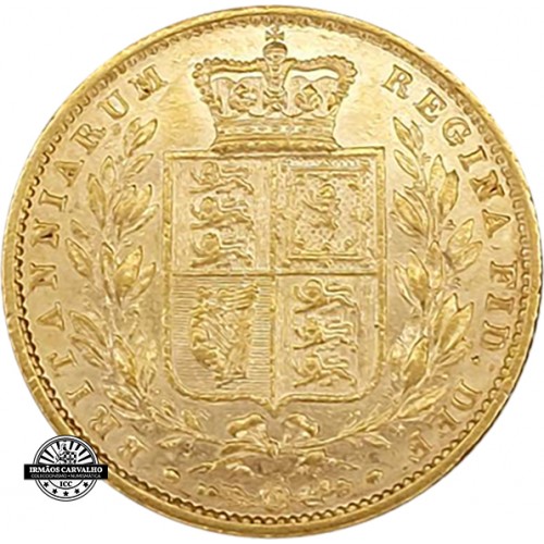 Inglaterra  Libra Brasão em ouro 1870 Rainha Victória