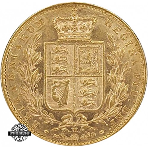 Inglaterra  Libra Brasão em ouro 1863 Rainha Victória