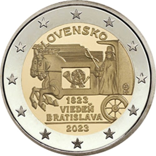 Eslováquia 2€ 2023 200 Anos do Correio