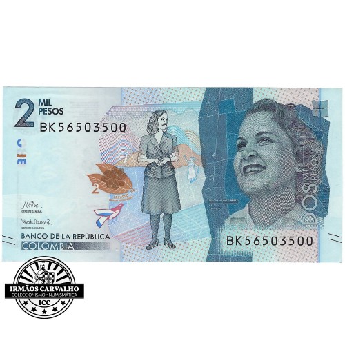 Colômbia 2000 Pesos 27/07/2021