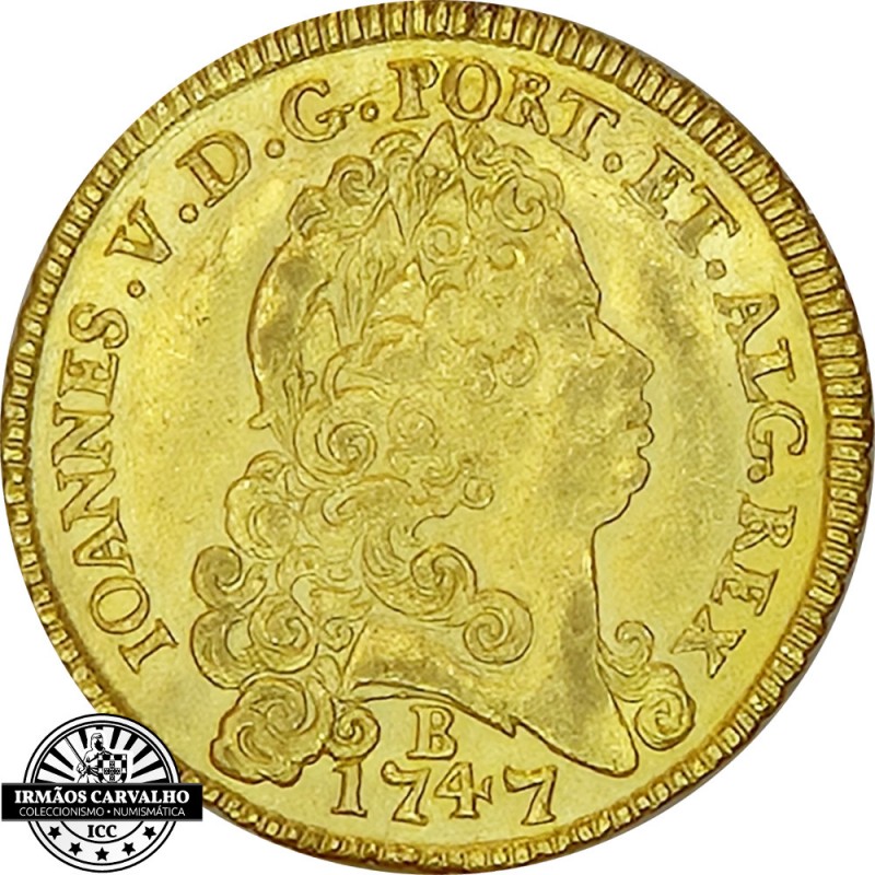 D. João V  6.400 Réis 1747 Bahia  (Ouro)