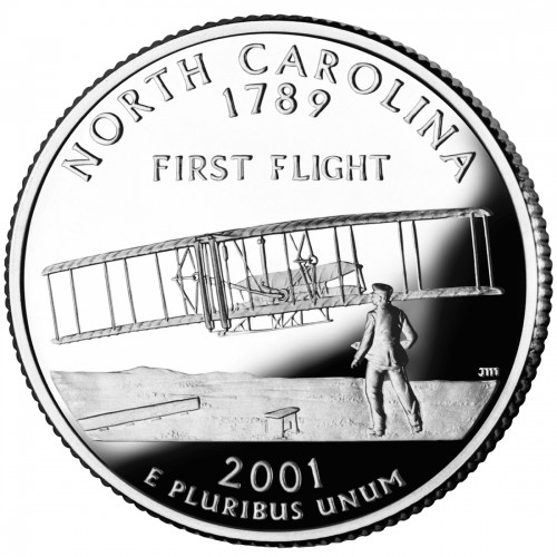 Estados Unidos Quarto de  Dólar 2001 Carolina do Norte D