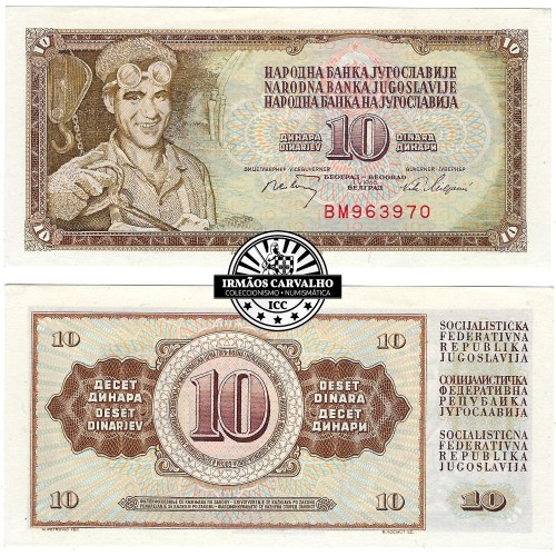 Jugoslávia 10 Dinares 1968