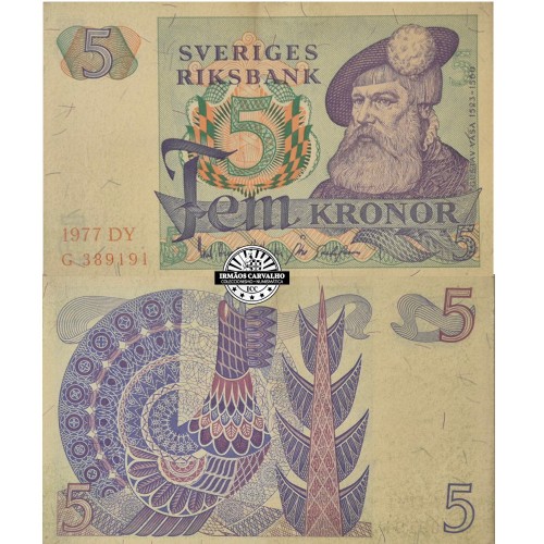 Suécia 5 Kronor 1977