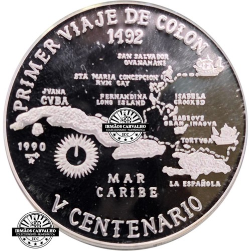Cuba 10 Pesos 1990 -1ª viagem de Colombo
