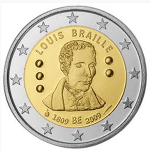 Belgium 2€ 2009 Louis Braille