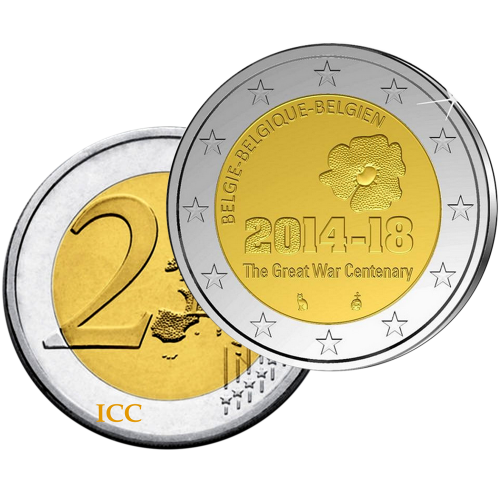 Belgium 2€ 2014 1st  World  War