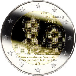 Luxemburgo 2€ 2015 15º Aniv. da Ascenção 