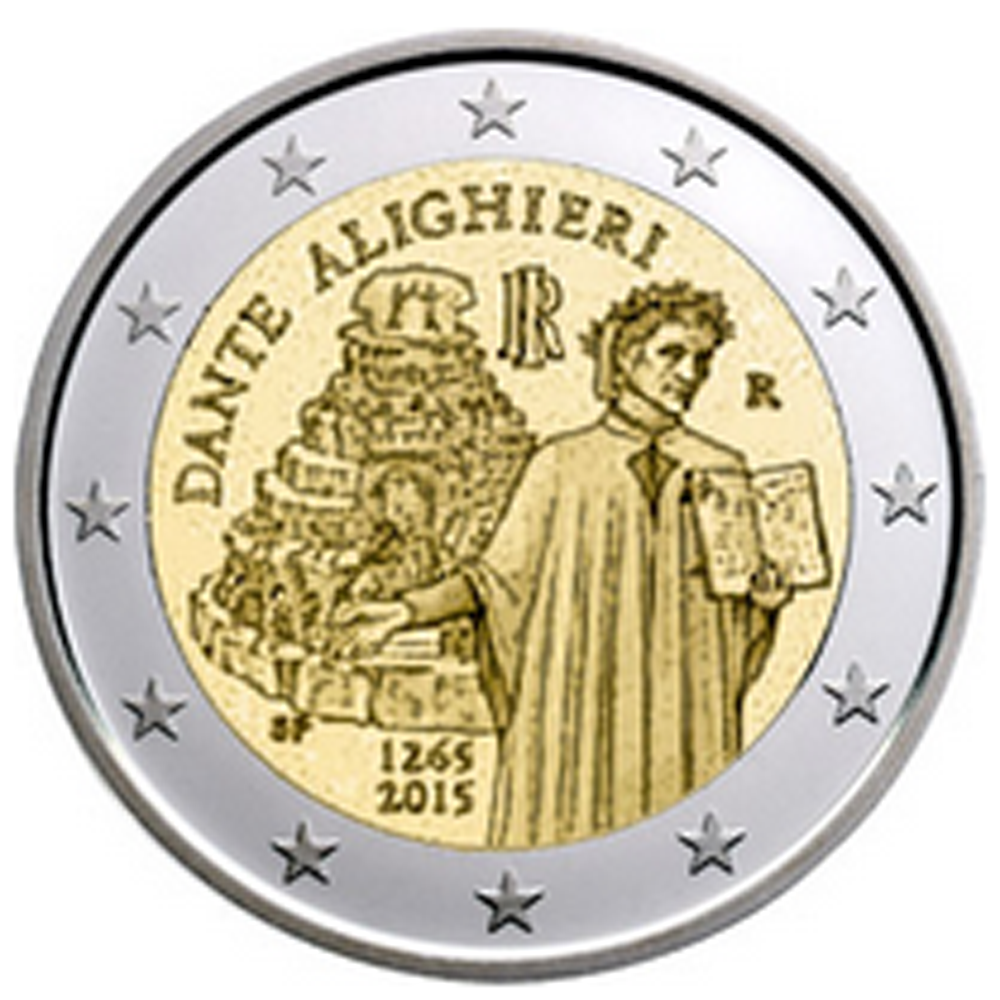 Moeda Itália 2€ 2015 Dante
