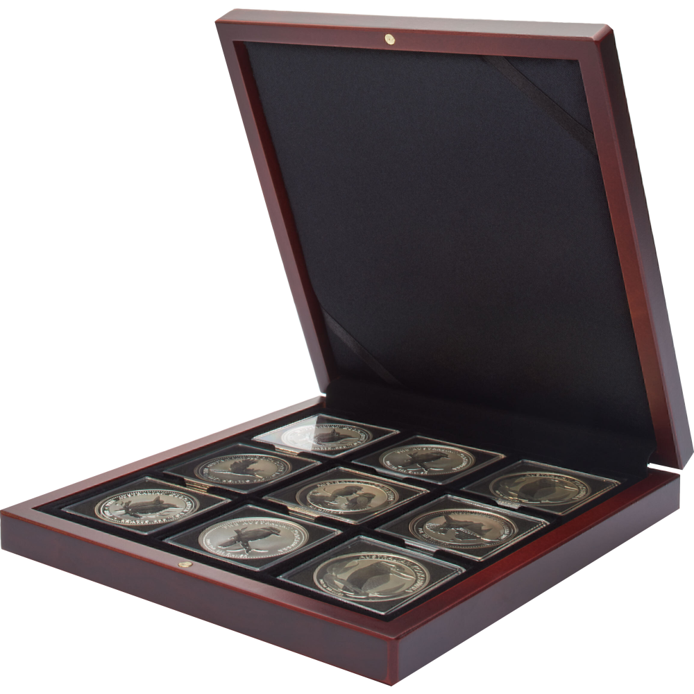 Estojo em Madeira para 9 Moedas