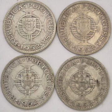 Mozambique Lot de 4 pièces 20$00 1952 (Argent)