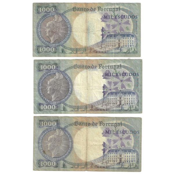 Lote 3 Notas 1000$00 Ch.10 19/05/1967