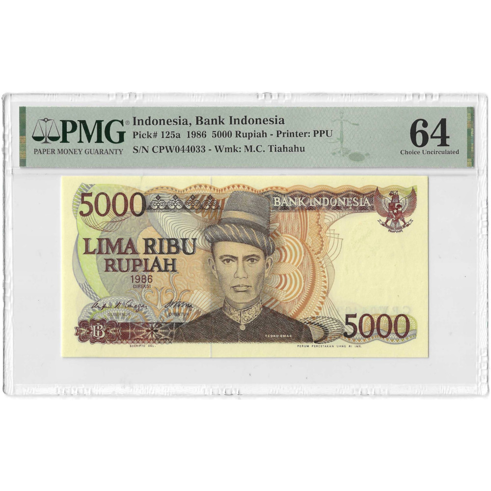 Indonésia 5000 Rupias 1986