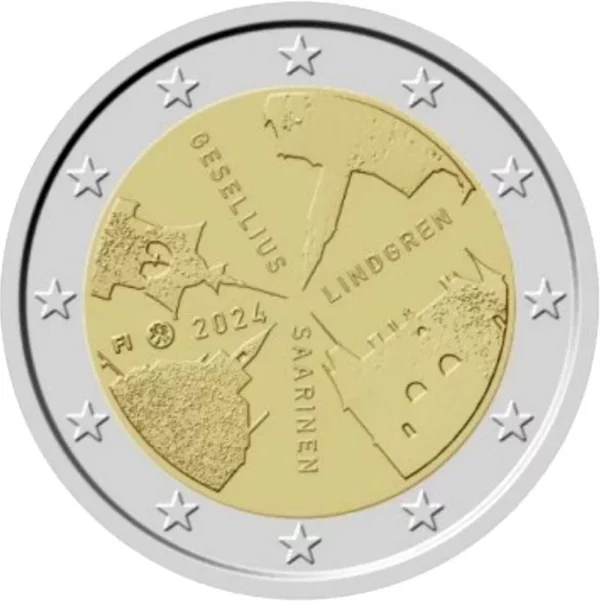Finlândia 2 euros 2024 Arquitetura Finlandesa