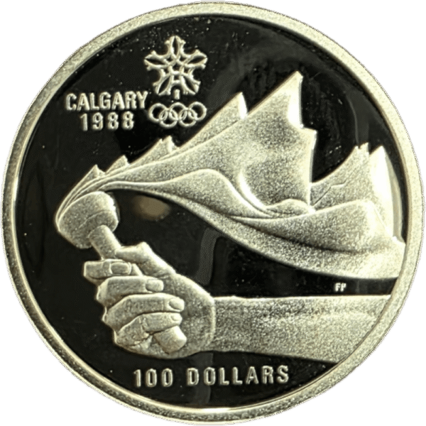 Canadá 100 Dollars 1988 Olimpíadas de Calgary Ouro