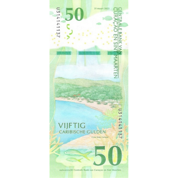 Nota Curaçao e San Martin 50 Gulden 2025