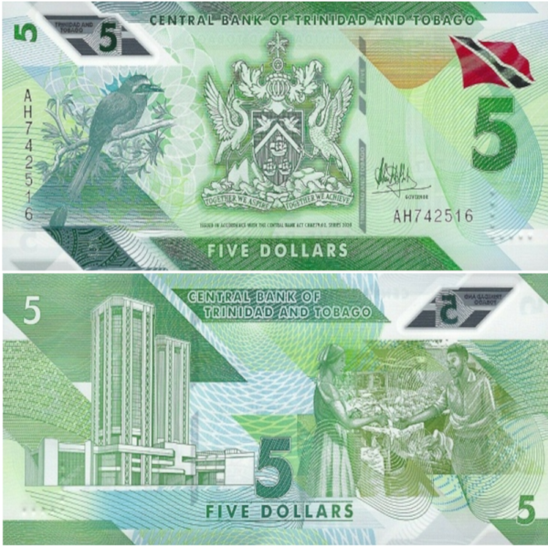 Notas Trinidad e Tobago 5 Dólares 2020