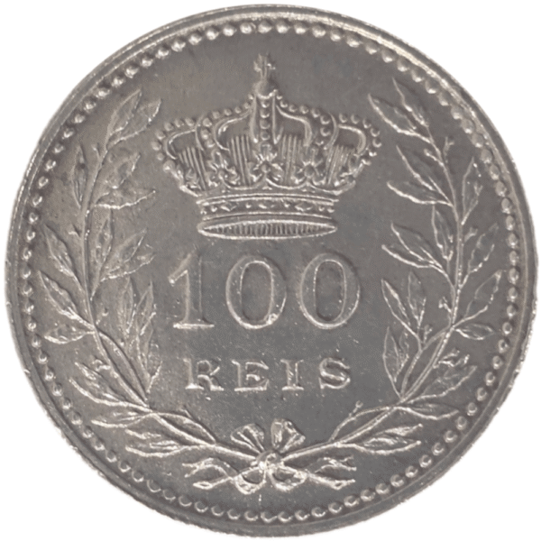 Moeda prata D. Manuel II 100 Réis 1910 - verso