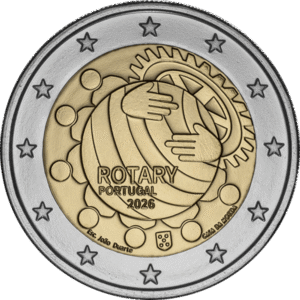 Moeda Portugal 2 Euros 2026 Rotary B.N.C.