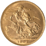 Moeda de Ouro 1 Libra 1907 - verso