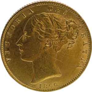Libra Brasão em Ouro Rainha Victoria 1866
