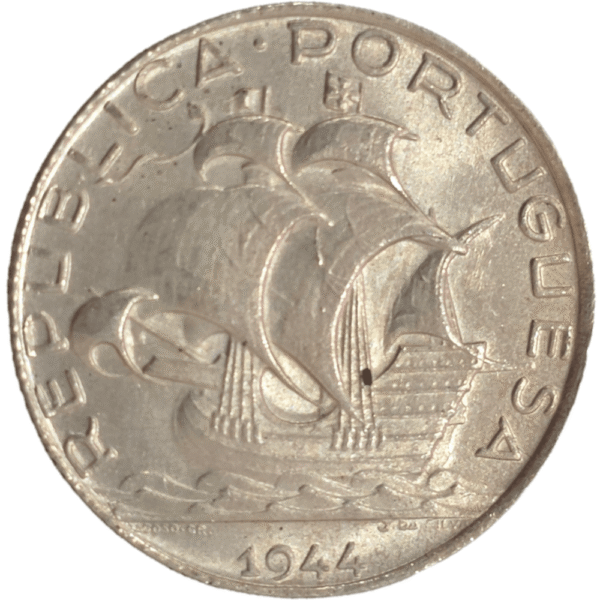 Moeda de 2,5 escudos de 1944 em prata