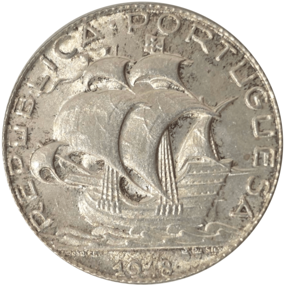 Moeda de 2,5 escudos de 1948 em prata