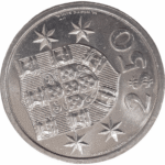 Moeda de 2,5 escudos de 1983 eixo vertical - verso