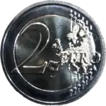 Finlândia de 2 Euros do ano 2026 alusiva a Riley e Reima Pietilä.