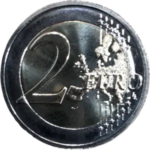 Finlândia de 2 Euros do ano 2026 alusiva a Riley e Reima Pietilä.