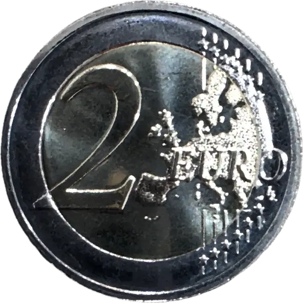Finlândia de 2 Euros do ano 2026 alusiva a Riley e Reima Pietilä.